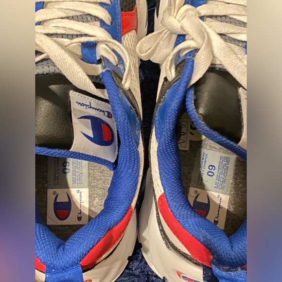 MENS RED WHITE ROYAL BLUE/BLACK Champion SNEAKERS  9MED - Picture 3 of 8